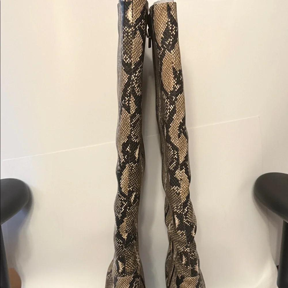 Eloquii Chic Snakeskin Print Boots Knee High Wide Calf 
Size 12W - Picture 2 of 12